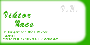 viktor macs business card